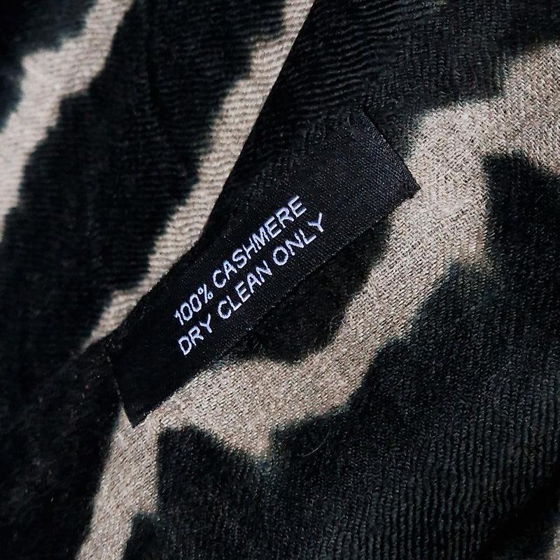 Luxury Handcrafted Tie-Dyed Kashmiri Pashmina Shawl - Hollyhock Black