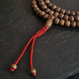 Tibetan 108 Mala Beads Necklace – Dark Yak Bone, Turquoise & Coral