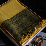 Yak Wool Stole with Fine Wool Raw Border & Tassel Ends – Canary Yellow