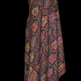 Black Kani Pashmina Blend Wool Shawl - Handwoven Mughal Scene