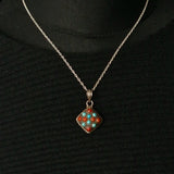 Authentic Handmade Turquoise and Coral Pendant - Baga Ethnik Living Default Title Pendants