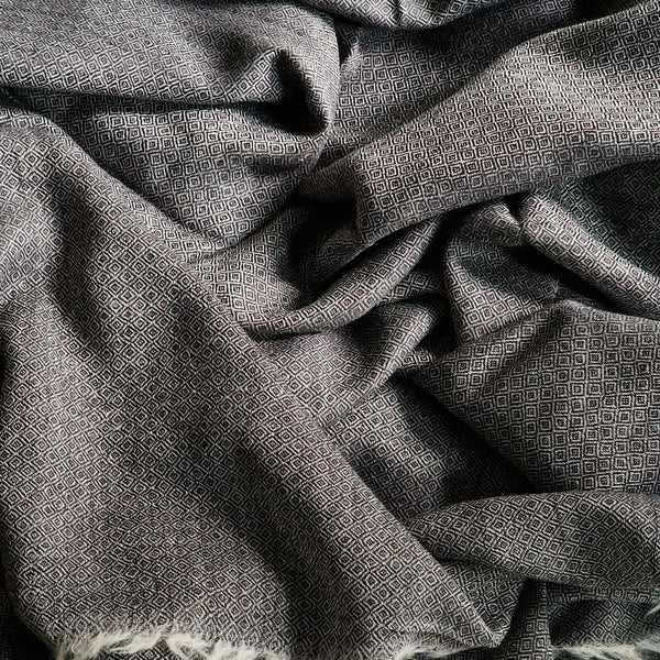 Luxury Diamond Weave Soft Kashmir Pashmina Stoles - Abalone Grey - Baga Ethnik Living