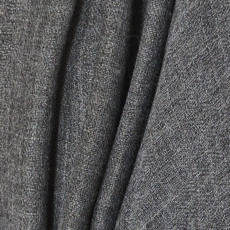 Onyx Grey Yak Wool Shawl – Deep Hue, Brown Raw Weave, Handcrafted Legacy - Baga Ethnik Living Default Title Accessories:Scarves & Wraps