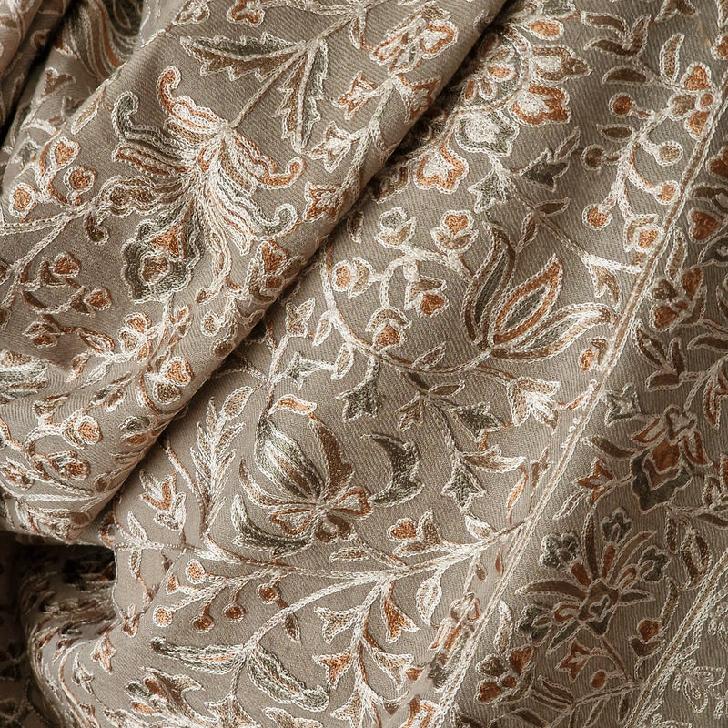 Luxury Pashmina Fine Wool Nalki Embroidery Stole