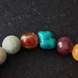 Tibetan Agate Dzi Bead Mixed Gemstone Handmade Himalayan Bracelet