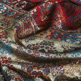 Twinlight Reversible Fine Wool Pashmina Shawl – Sangria Red Dholi Darbaar Floral Design