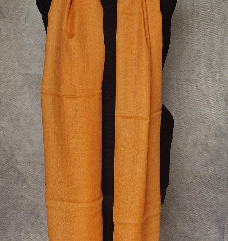 Kashmiri Diamond Weave Orange Pashmina Scarf - Pumpkin
