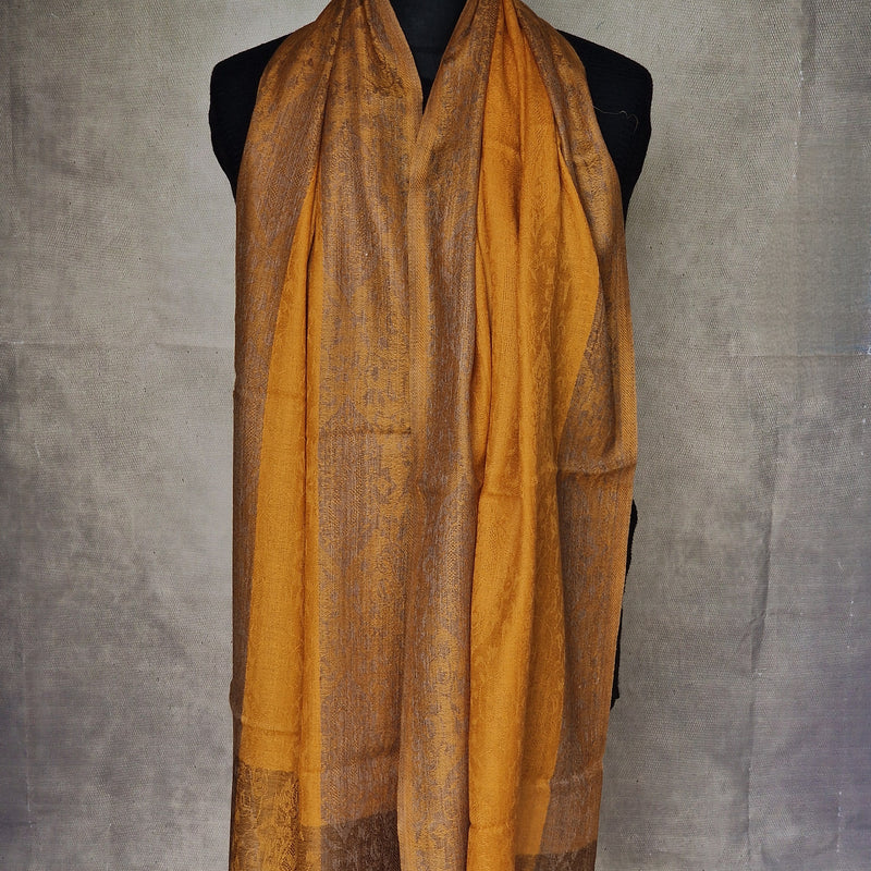 Bright Paisley Weave Pashmina Kashmiri Scarf - Clematis Yellow