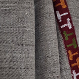 Genuine Yak Wool Shawl – Grey with Colourful Kullu Border