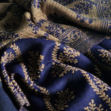 Deep Blue Pure Wool Shawl – Zari Shawl