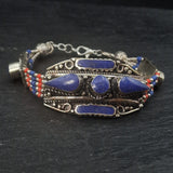 Handcrafted Tibetan Silver Vintage Lapis Lazuli  Bracelet Jewellery
