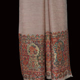 Border Zari Kani Style Weave Pure Wool Palla Shawl – Light Pink