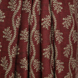 Pure Wool Silver Zari Floral Embroidery Stole - Wine Red