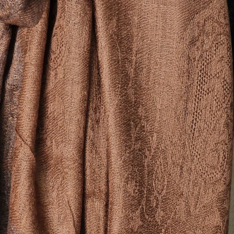 Stylish Paisley Weave Kashmiri Brown Pashmina - Dark Oak