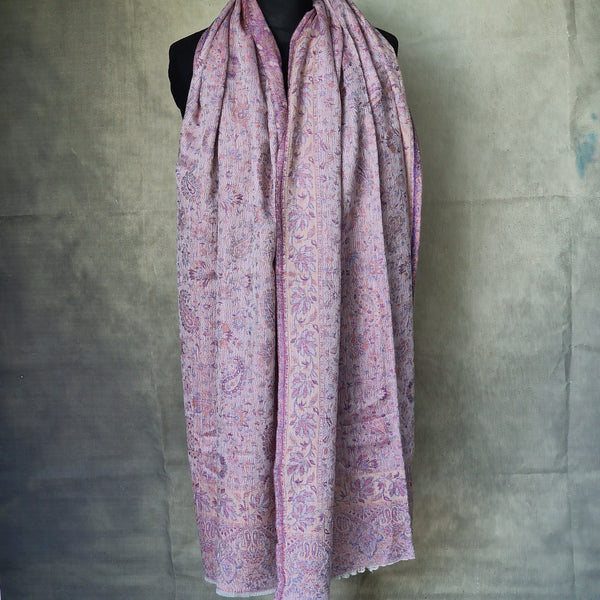 Full Kani Lightweight Pashmina Floral Shawl Wrap – Orchid Pink