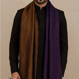 Men’s Twilight Collection Shawl – Purple & Gold Handwoven Luxury