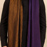 Twilight Collection Shawl – Purple & Gold Radiance, Handwoven Splendor