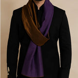 Men’s Twilight Collection Shawl – Purple & Gold Handwoven Luxury
