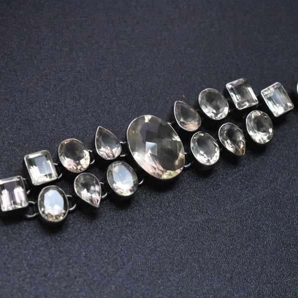 Vintage Sterling Silver Himalayan Faceted Citrine Bracelet - Baga Ethnik Living