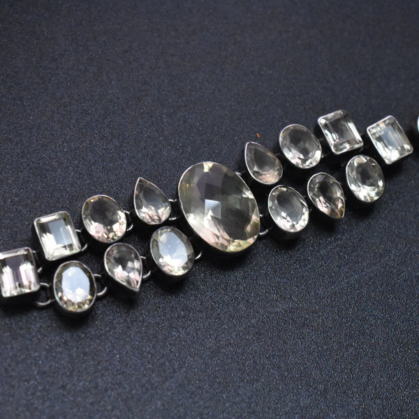 Vintage Sterling Silver Himalayan Faceted Citrine Bracelet 