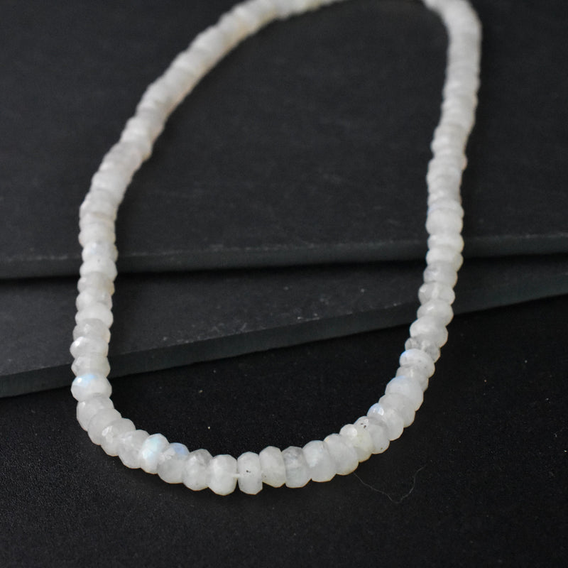 Wonder-Land Faceted Rainbow Moonstone Beaded Necklace - Baga Ethnik Living