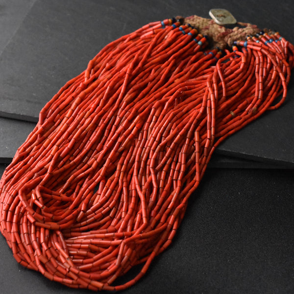 Nagaland Coral Bead Choker Necklace - Tibetan Necklaces | Baga Ethnik Living