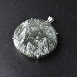 Stunning Statement Piece Green Seraphinite Silver Sterling 925 Pendant - Baga Ethnik Living