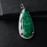 Raw Natural Emerald Gemstone Silver Sterling Pendant - Baga Ethnik Living Default Title Pendants