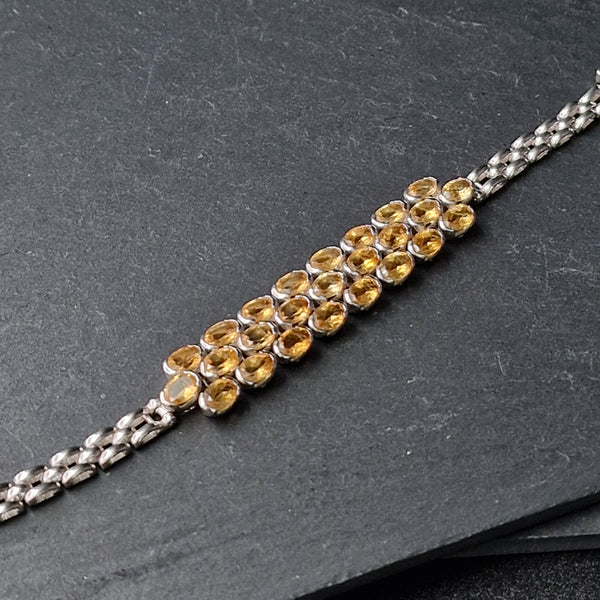 Vintage Citrine Silver Sterling 925 Bracelet - A Stunning Vintage Piece - Baga Ethnik Living