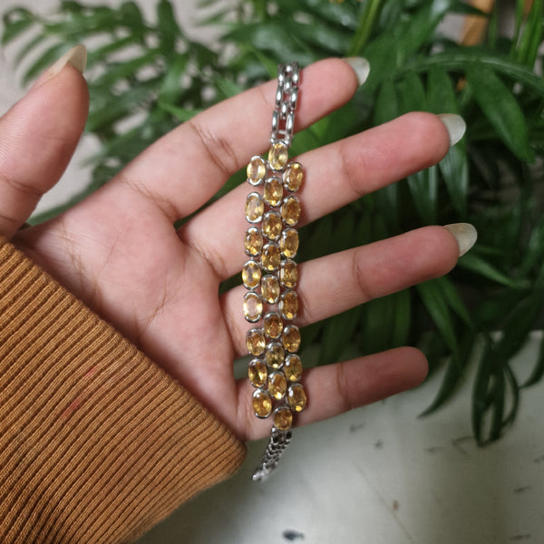 Vintage Citrine Silver Sterling 925 Bracelet - A Stunning Vintage Piece - Baga Ethnik Living