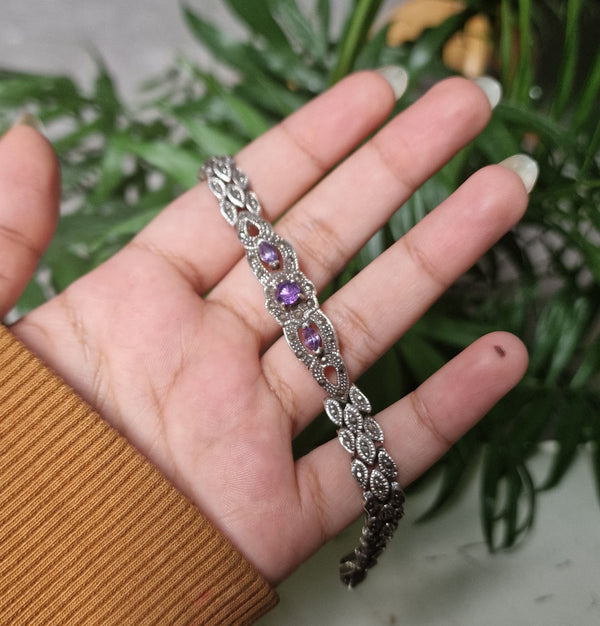 Vintage Sterling Silver Marcasite Bracelets - Baga Ethnik Living