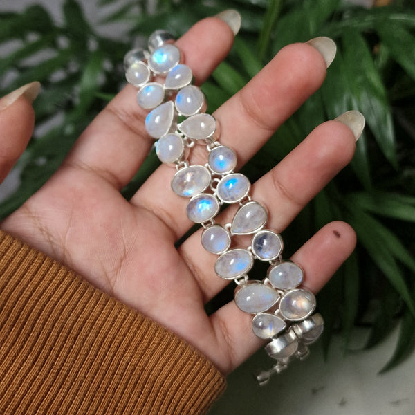 Moonstone Blue Fire Bracelet - Baga Ethnik Living