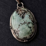 Handmade Vintage Himalayan Silver Turquoise Pendant Jewellery - Baga Ethnik Living