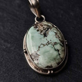 Handmade Vintage Himalayan Silver Turquoise Pendant Jewellery - Baga Ethnik Living
