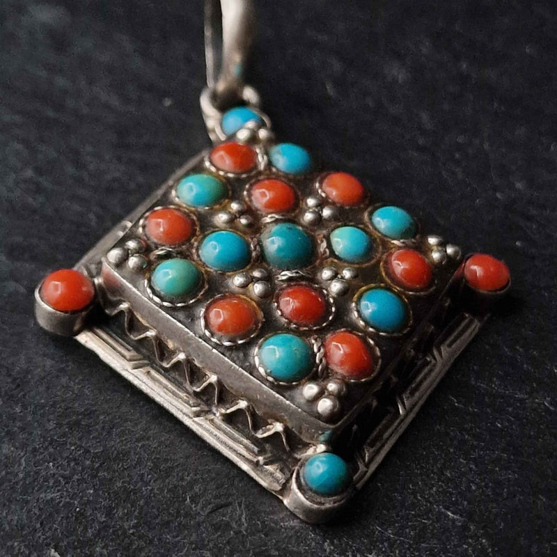 Unique Designs Coral and Turquoise Pendant - Baga Ethnik Living