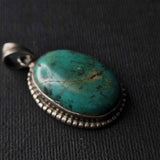 Gorgeous Handcrafted Turquoise Sterling Silver 925 Pendant - Baga Ethnik Living