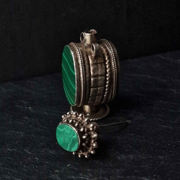 Vintage Malachite Snuff Bottle Pendant