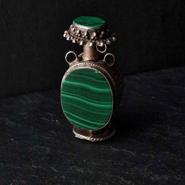 Vintage Malachite Snuff Bottle Pendant