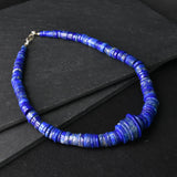 Vintage Afghan Lapis Lazuli Handmade Disc Shaped Necklace - Baga Ethnik Living