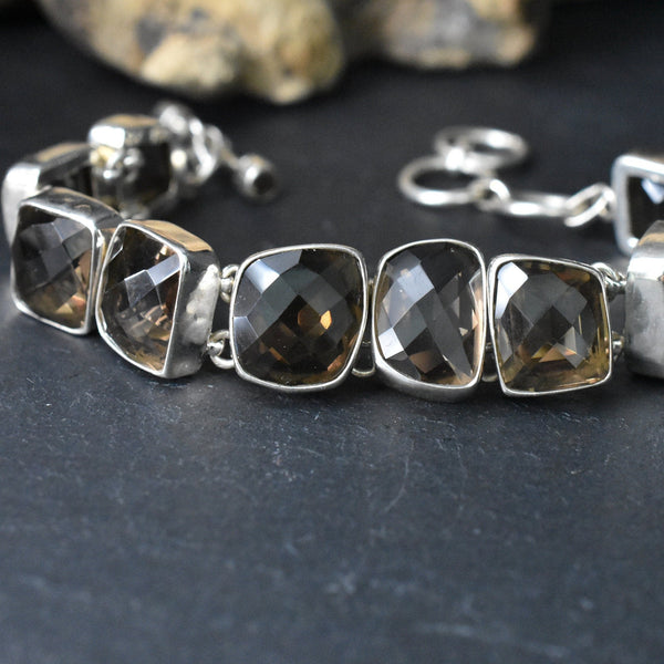 Vibrant Aura Smoky Quartz Bracelet For Sale | Baga Ethnik Living