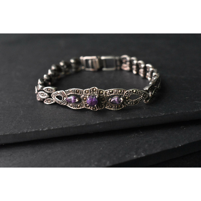 Vintage Sterling Silver Marcasite Bracelets - Baga Ethnik Living