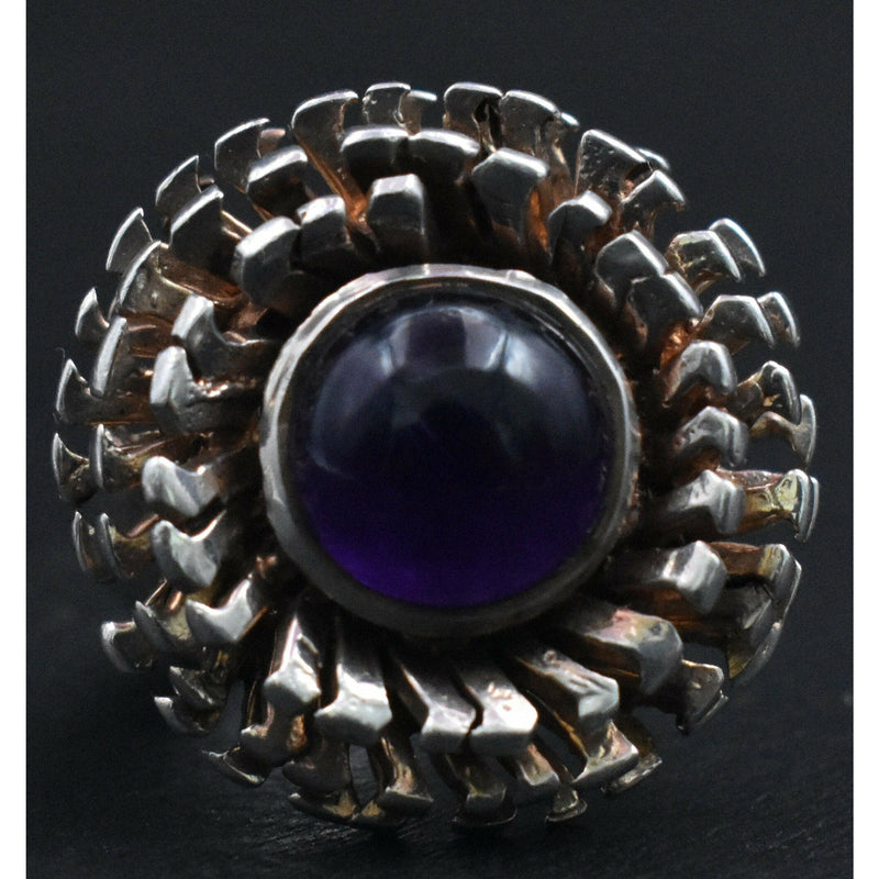 Flower Power Amethyst Crystal Ring - Baga Ethnik Living