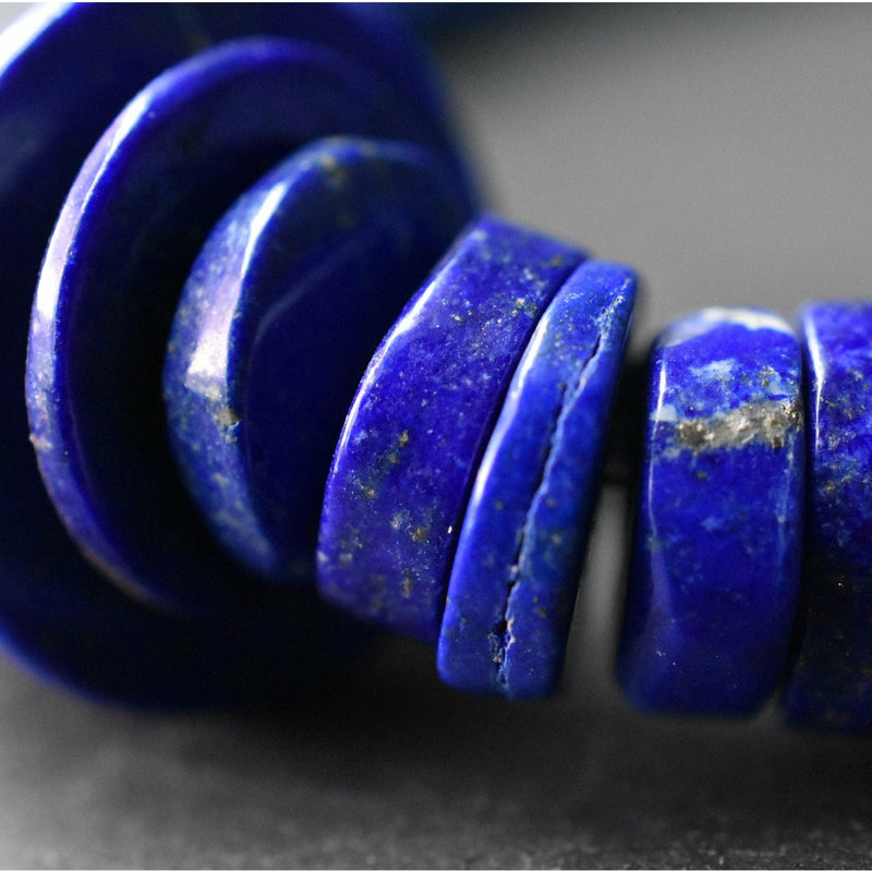 Vintage Afghan Lapis Lazuli Handmade Disc Shaped Necklace - Baga Ethnik Living