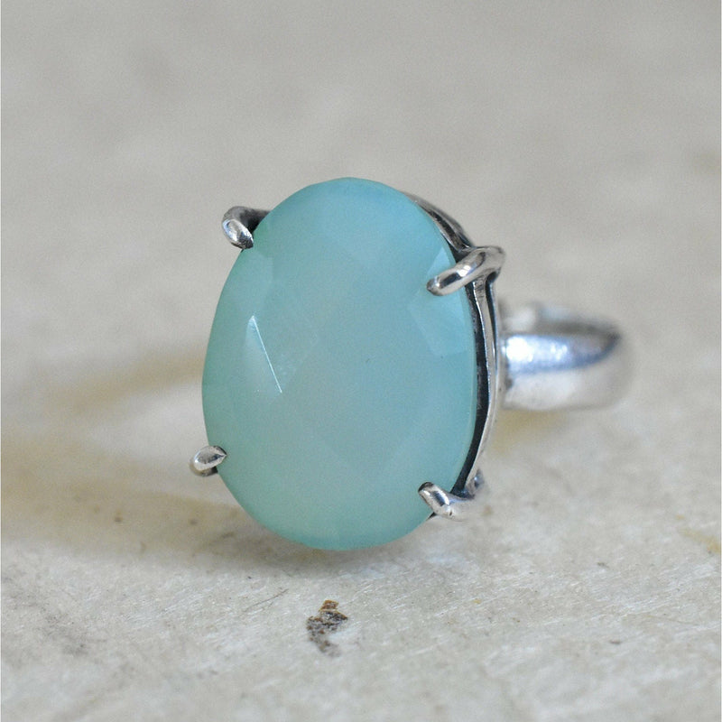 Natural Chrysoprase 925 Silver Sterling Ring - Stone of Venus - Baga Ethnik Living