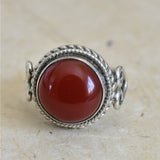 Imperial Sterling Silver Carnelian Ring - Baga Ethnik Living
