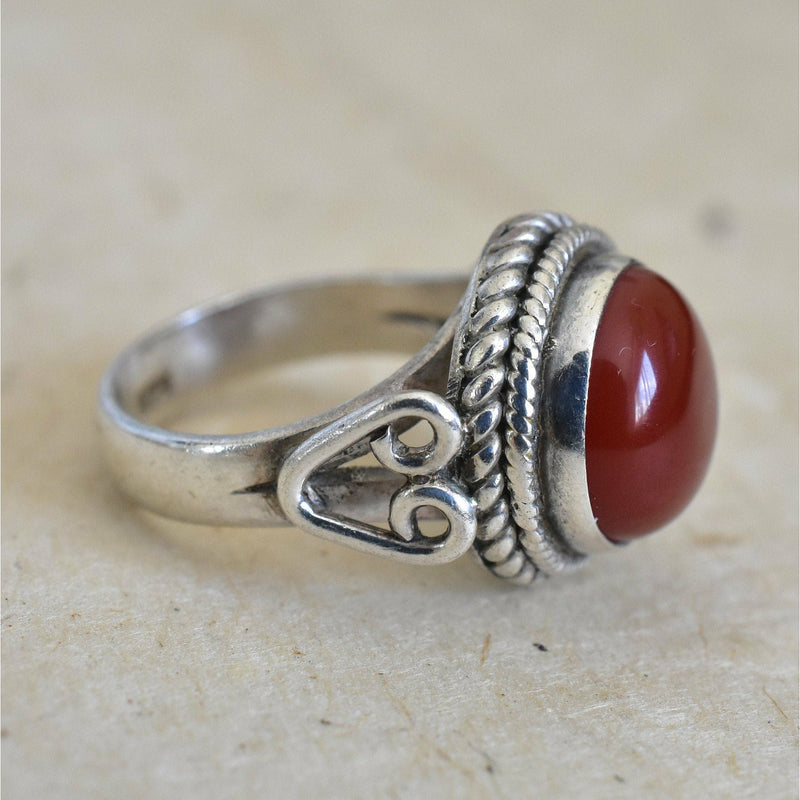 Imperial Sterling Silver Carnelian Ring - Baga Ethnik Living