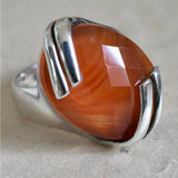 Frenzy Orange Band Agate Ring - Baga Ethnik Living