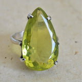 Yellow Topaz Faceted 925 Silver Sterling Ring - Baga Ethnik Living