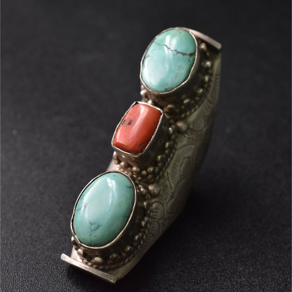 Vintage Tibetan Silver, Coral, and Turquoise Bracelet for sale at auction  on 27th May | Bidsquare