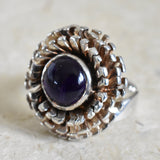 Flower Power Amethyst Crystal Ring - Baga Ethnik Living